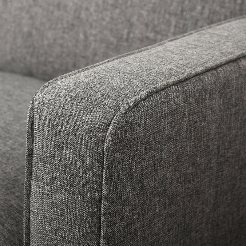 Divano Letto Angolare 194x134x78 cm con Penisola in Legno e Tessuto Grigio Scuro