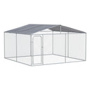 Kennel per Cani da Esterno 400x400x232 cm in Metallo Argento