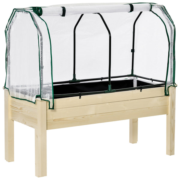 acquista Jardinière pour Potager avec Serre 121x55x117 cm en Bois et Acier