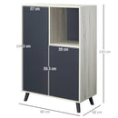 Libreria Moderna 80x40x120 cm 2 Ante 1 Ripiano Grigio Scuro