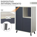 Libreria Moderna 80x40x120 cm 2 Ante 1 Ripiano Grigio Scuro