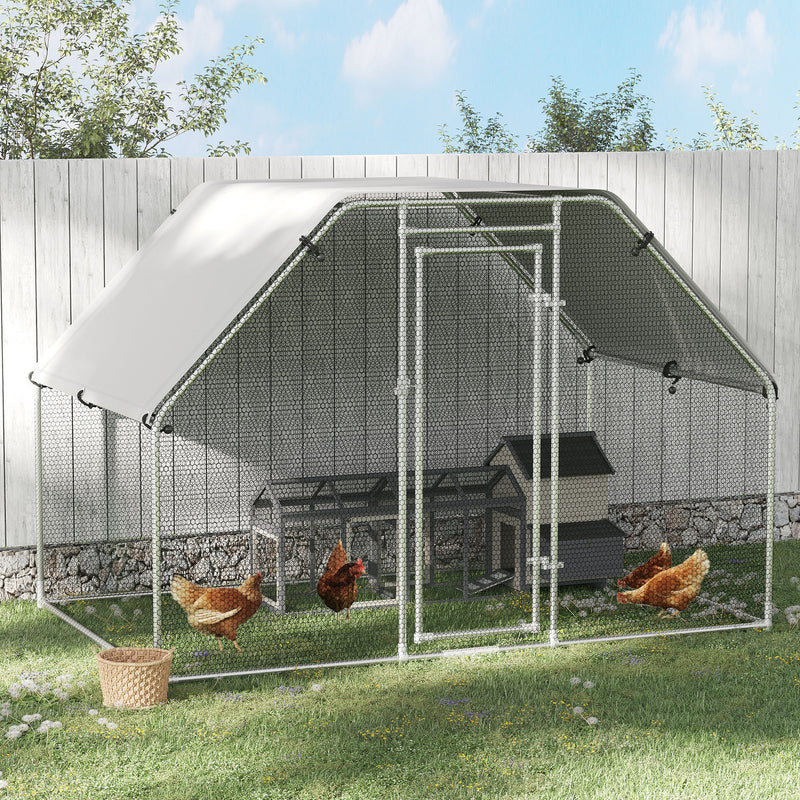 Pollaio Gabbia per Galline da Esterno 280x193,5x195 cm in Metallo