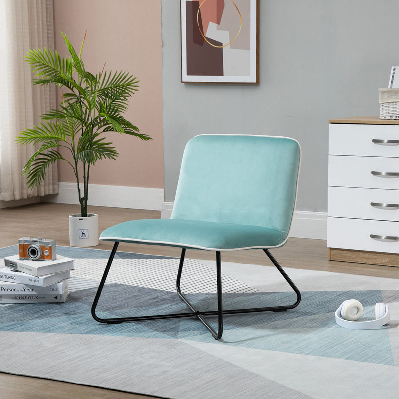 Poltrona Imbottita 55x69x68 cm in Velluto Verde