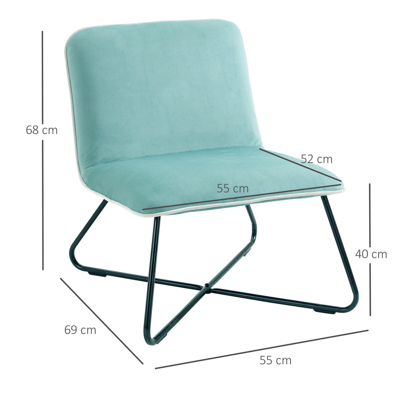 Poltrona Imbottita 55x69x68 cm in Velluto Verde