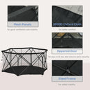 Recinto per Cani Pieghevole 148x134x67 cm in Acciaio e Tessuto Nero