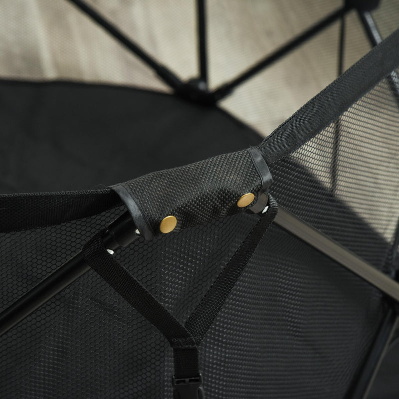 Recinto per Cani Pieghevole 148x134x67 cm in Acciaio e Tessuto Nero