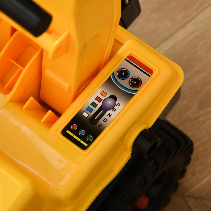 Escavatore Ruspa Cavalcabile 90x28x58 cm per Bambini Giallo