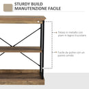 Scaffale 3 Ripiani 80x36x81,3 cm in Legno e Metallo Marrone