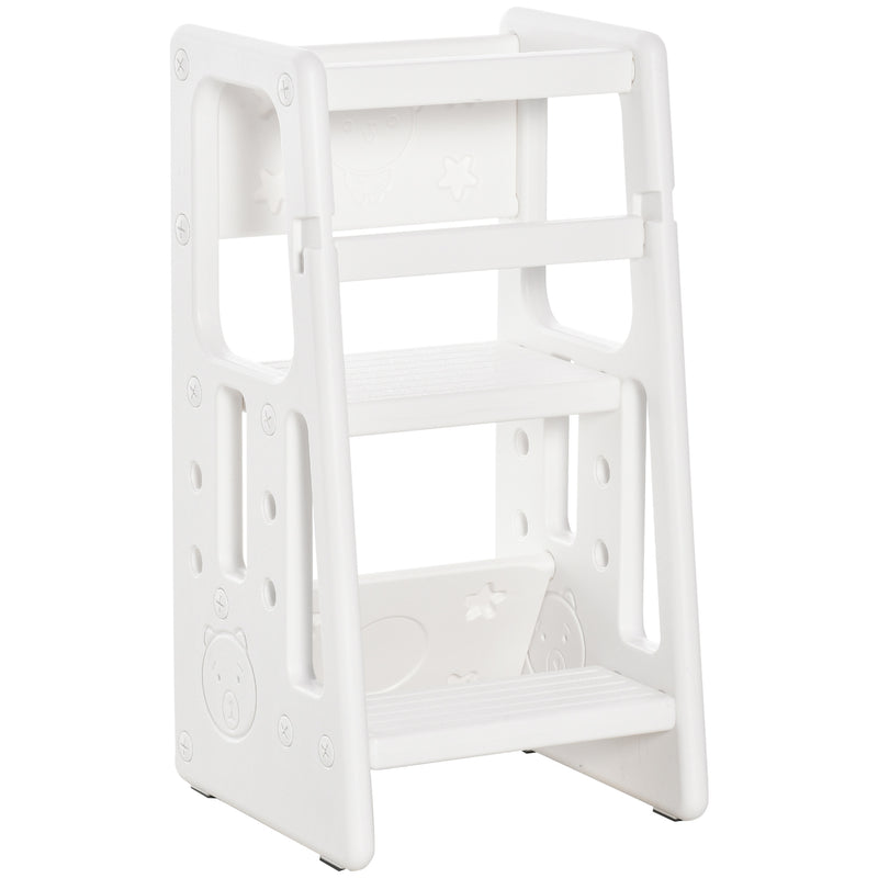Scaletta per Bambini 3 Livelli 47x47x90 cm in HDPE Bianco