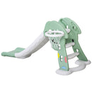 Scivolo per Bambini 146x68x68 cm con Canestro e Pallone Basket Verde e Bianco