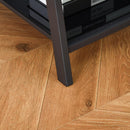 Scrivania da Ufficio 126x45x86,7 cm in Vetro e Metallo Nera