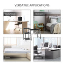 Scrivania da Ufficio 126x45x86,7 cm in Vetro e Metallo Nera