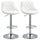Lot de 2 Tabourets de Bar 51,5x48x83-104 cm en Simili Cuir Blanc