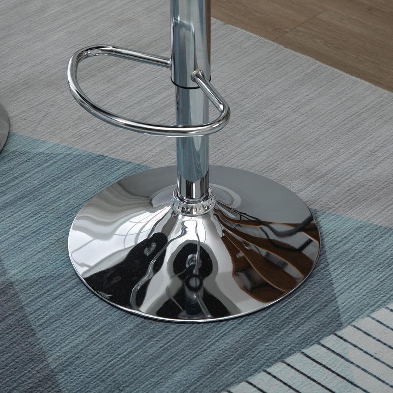 Set 2 Sgabelli da Bar 51,5x48x83-104 cm in Similpelle Bianchi