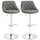 Lot de 2 Tabourets de Bar 51,5x48x83-104 cm en Simili Cuir Gris Foncé