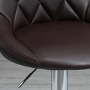 Set 2 Sgabelli da Bar 51,5x48x83-104 cm in Similpelle Marrone