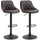 Lot de 2 Tabourets de Bar 51,5x48x83-104 cm en Simili Cuir Marron et Noir