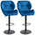 Lot de 2 Tabourets de Bar 51,5x57,5x93-114,5 cm en Tissu Effet Velours Bleu