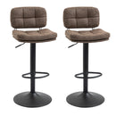 Set 2 Sgabelli da Bar 41,5x45x85-107 cm in Similpelle Marrone e Nero