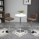 Set 2 Sgabelli da Bar 41,5x45x85-107 cm in Similpelle Marrone e Argento