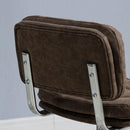 Set 2 Sgabelli da Bar 41,5x45x85-107 cm in Similpelle Marrone e Argento