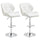 Lot de 2 Tabourets de Bar 51,5x57,5x93-114,5 cm en Simili Cuir Blanc