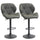 Lot de 2 Tabourets de Bar 51,5x57,5x93-114,5 cm en Simili Cuir Gris