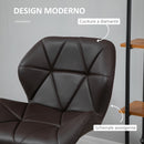 Set 2 Sgabelli da Bar 51,5x57,5x93-114,5 cm in Similpelle Marrone