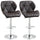 Lot de 2 Tabourets de Bar 51,5x57,5x93-114,5 cm en Simili Cuir Marron