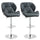 Lot de 2 Tabourets de Bar 51,5x57,5x93-114,5 cm en Simili Cuir Noir