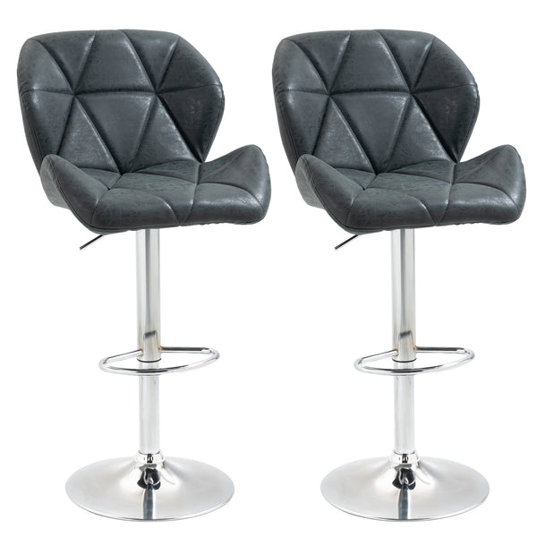 Lot de 2 Tabourets de Bar 51,5x57,5x93-114,5 cm en Simili Cuir Noir sconto
