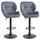 Lot de 2 Tabourets de Bar 51,5x57,5x93-114,5 cm en Tissu Effet Velours Gris