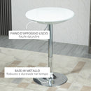 Tavolino da Bar Ø61x76-97 cm in Acciaio e ABS Bianco