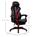 Sedia da Gaming Ergonomica 65x65x119-129 cm in Similpelle Nera