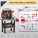 Banco di Lavoro con 50 Attrezzi per Bambini Nero e Grigio