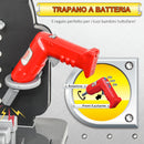 Banco di Lavoro con 50 Attrezzi per Bambini Nero e Grigio