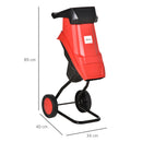 Biotrituratore Elettrico da Giardino con Sacco da 50L Rosso