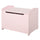 Coffre de rangement pour jouets en MDF rose 60x40x48 cm