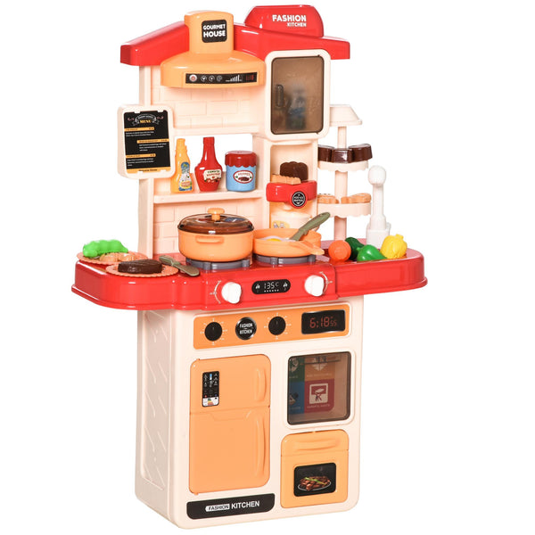 sconto Cuisine jouet pour enfants 46x20x64,5 cm avec 65 accessoires beiges et roses
