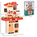 Cucina Giocattolo per Bambini 46x20x64,5 cm con 65 Accessori Beige e Rosa