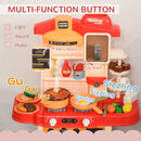 Cucina Giocattolo per Bambini 46x20x64,5 cm con 65 Accessori Beige e Rosa