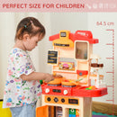 Cucina Giocattolo per Bambini 46x20x64,5 cm con 65 Accessori Beige e Rosa