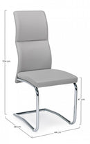 Set 4 Sedie 44x58x104h cm Thelma Grigio Chiaro 