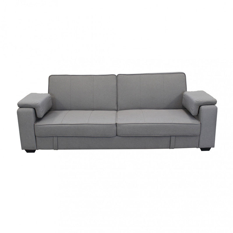 Divano Letto Darell 228x85x89 cm in Tessuto Grigio chiaro