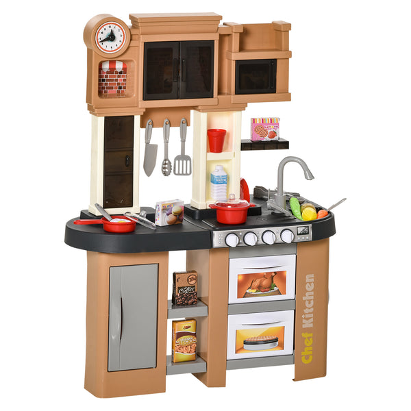 Cuisine jouet pour enfant 63x35x84 cm avec 58 accessoires gris et marron prezzo