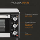 Fornetto Elettrico 1400W 16 Litri con Griglia e Teglia Argento e Nero