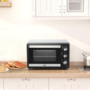 Fornetto Elettrico 28 Litri con Griglia e Teglia Argento e Nero