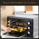 Fornetto Elettrico 28 Litri con Griglia e Teglia Argento e Nero