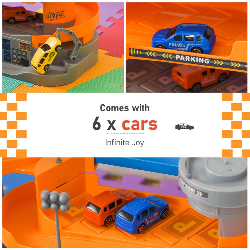 Garage Giocattolo per Bambini 60x22x36 cm con Rampe e Ascensore Multicolore