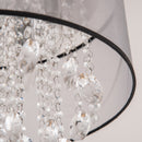 Lampadario Moderno a Gocce Ø40x33 cm E14 40W Paralume in Tessuto Argento